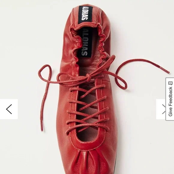 ALOHAS Red Women's Flats - Picture 2 of 4